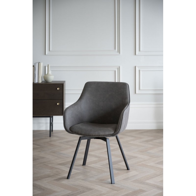 RO Alison Arm Chair Dark Grey/Black